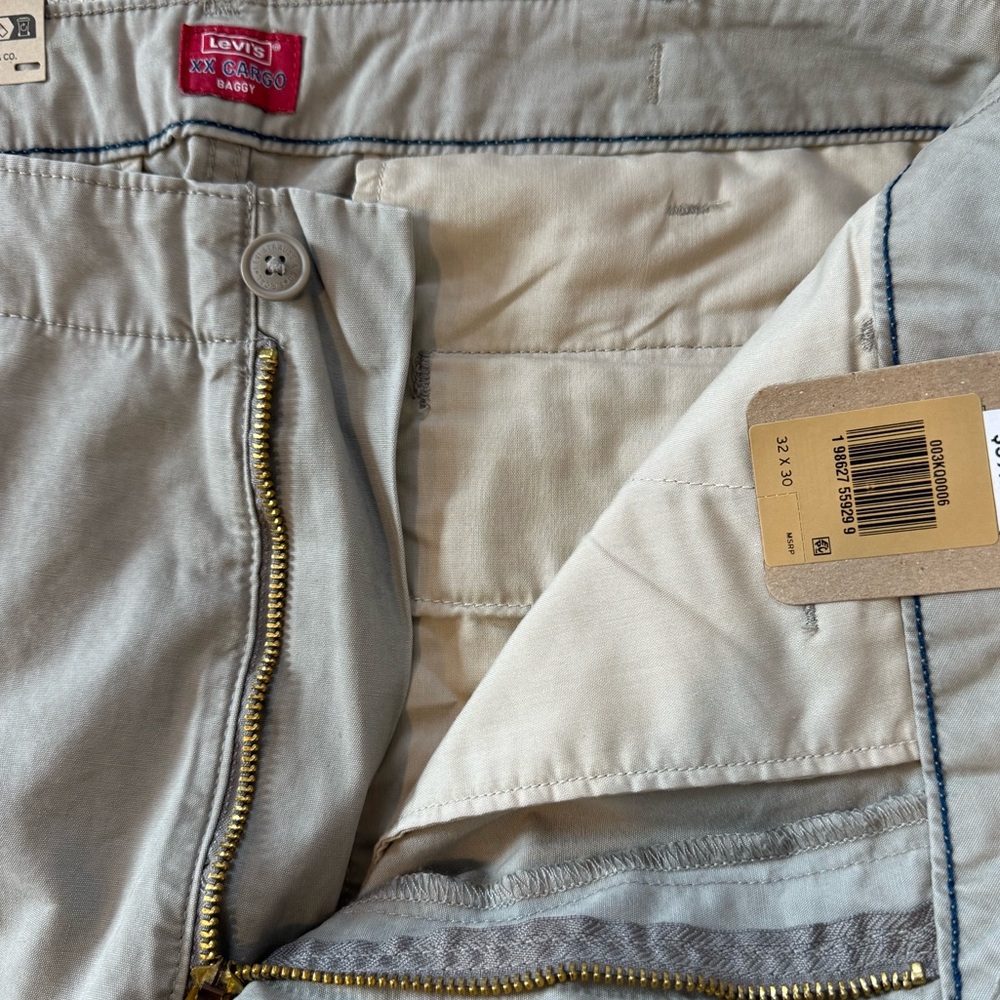 Levi’s XX Cargo Pants, Men’s 32x30 (34” Waist), Stone Tan Khaki, NWT - Picture 10 of 14
